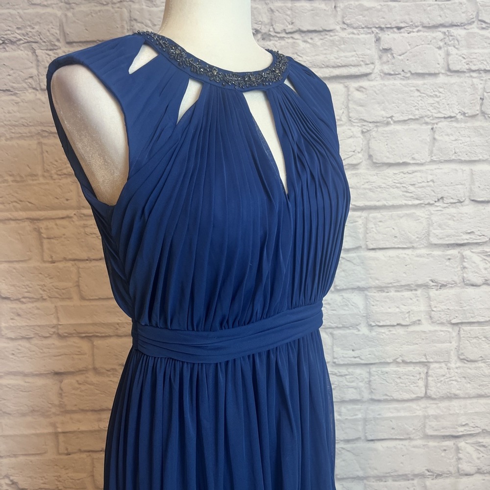 Adrianna Papell NWT Blue Formal Evening Shirred Special Occasion Dress Size 6 - Picture 5 of 11